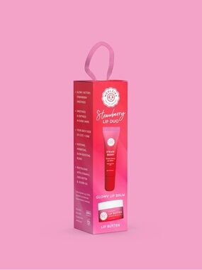Woolzies Strawberry Lip Duo - Glowy Lip Balm & Lip Butter